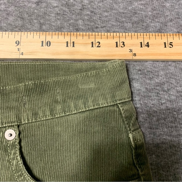 Madewell Cali Demi-Boot Corduroy Cropped Pants Green 24 Raw Hem Button Fly - Picture 7 of 14